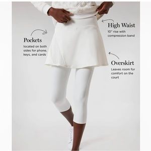NEW Tuckernuck compression skirted Capri white ivory tennis sport size XS ,XXL